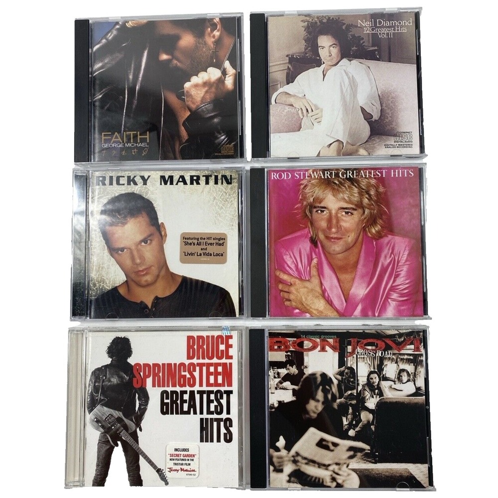 Lot of 6 CD's Springsteen Bon Jovi Rod Stewart Neil Diamond George Michael - Picture 1 of 16